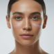 Close-up of a person's healthy, glowing skin, representing the benefits of a custom facial