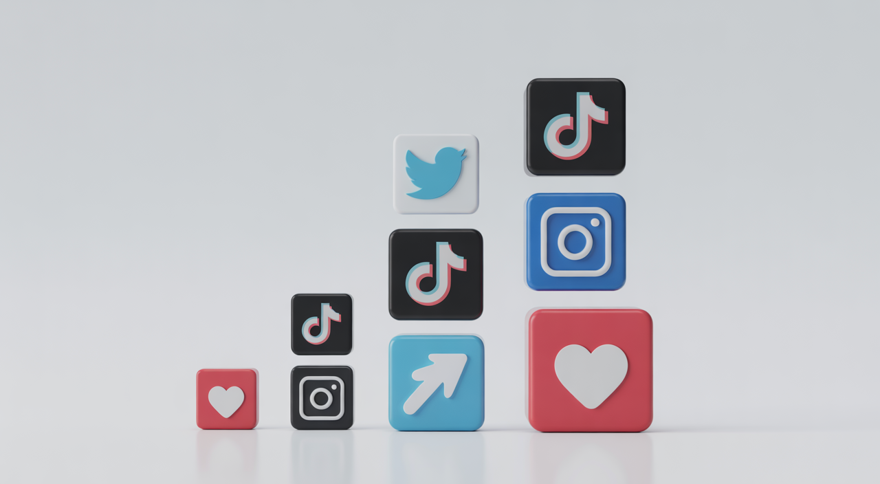 TikTok followers growth chart illustration for 2024