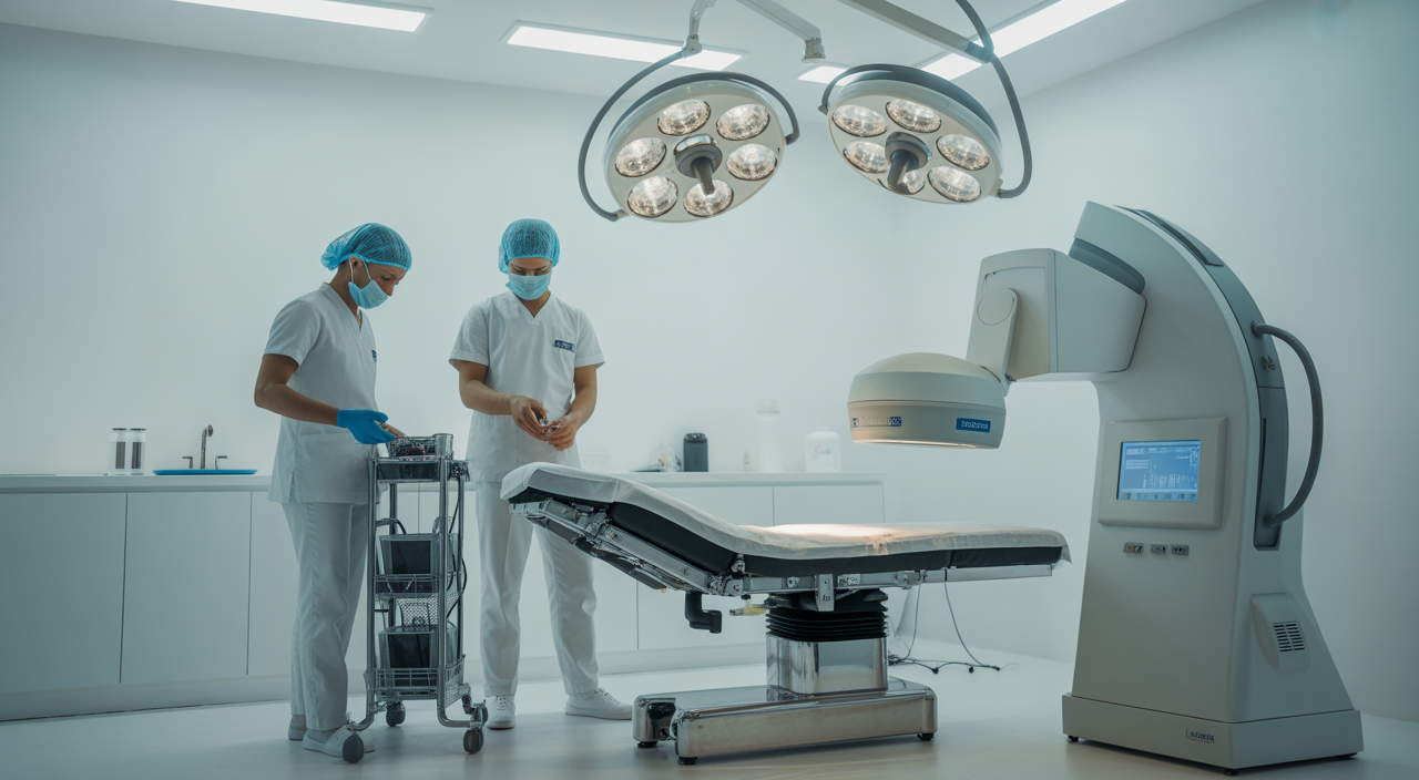 Patient undergoing FUE hair transplant procedure in a modern Turkish clinic