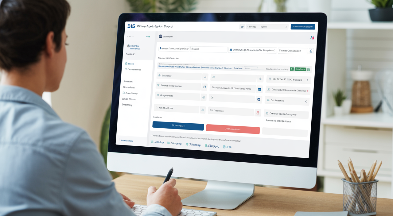 Filling out the BIS online application form on the official portal